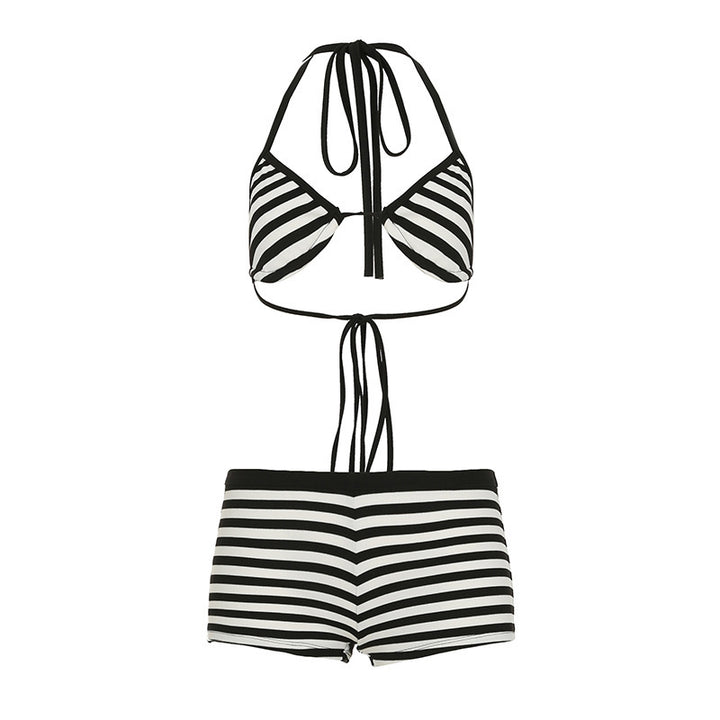Damen trendiges Bikini-Set mit tieferem Ausschnitt und verstellbaren Trägern Echo Archiv
