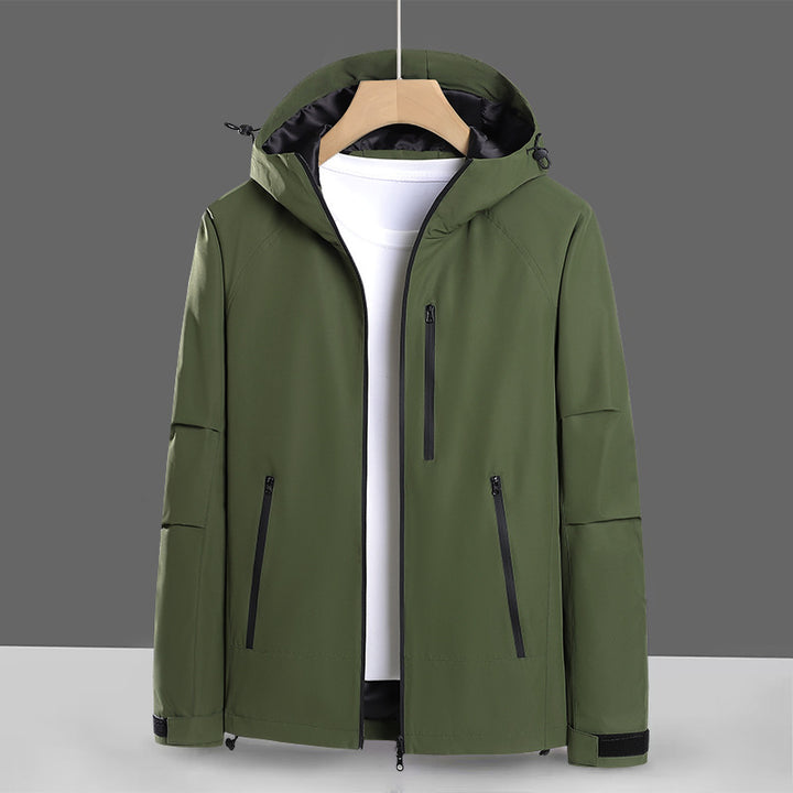 Herren Funktionsjacke mit wasserabweisendem Gewebe und verstellbarem Kapuzenkragen Echoarchiv