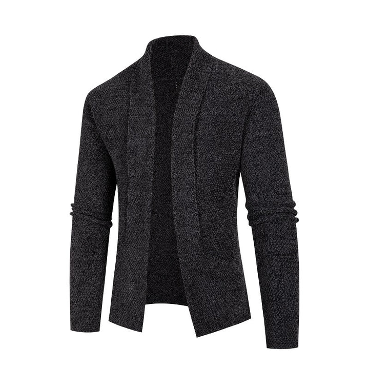 Herren Strickjacke mit modernem Schalkragen und feinem Strukturmuster Echoarchiv