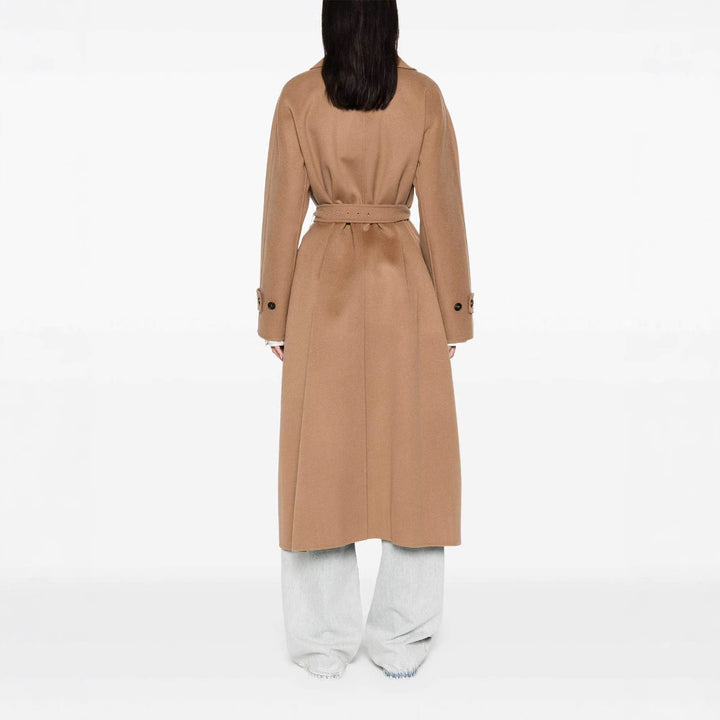 Damen Wickelmantel aus Wollmix mit Taillengürtel und Oversize-Schulter Echoarchiv