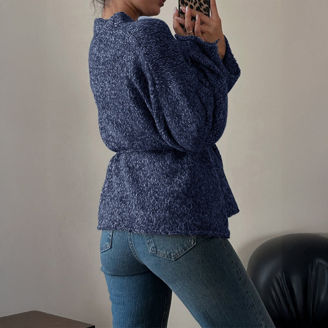 Damen nan oversize Bouclé-Strickjacke mit Taillengürtel und Kimonoärmeln Echo Archiv