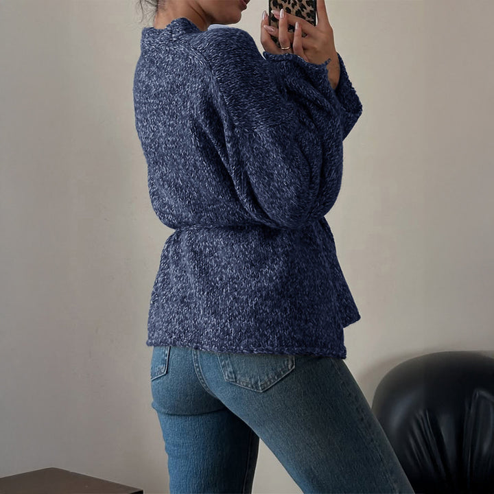 Damen nan oversize Bouclé-Strickjacke mit Taillengürtel und Kimonoärmeln Echo Archiv