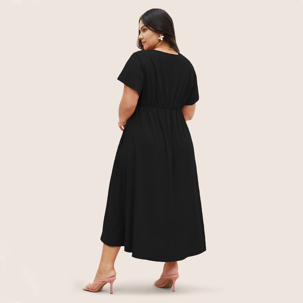 Damen Elegant geschnittenes Midikleid mit Knotendetail und kurzen Ärmeln Echo Archiv