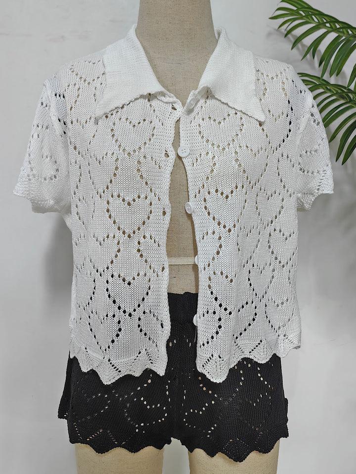 Damen luftiger Häkel-Cardigan mit modischem Lochmuster Echo Archiv