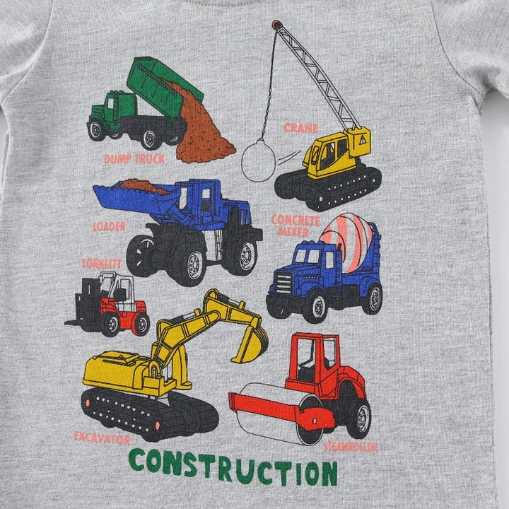 Jungen Langarmshirt mit buntem Baustellenfahrzeug-Design Echo Archiv