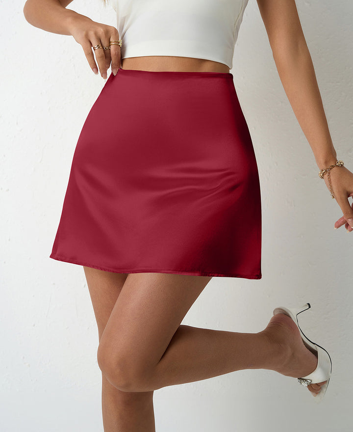 Damen Satin Minirock mit schwingendem Saum Echo Archiv