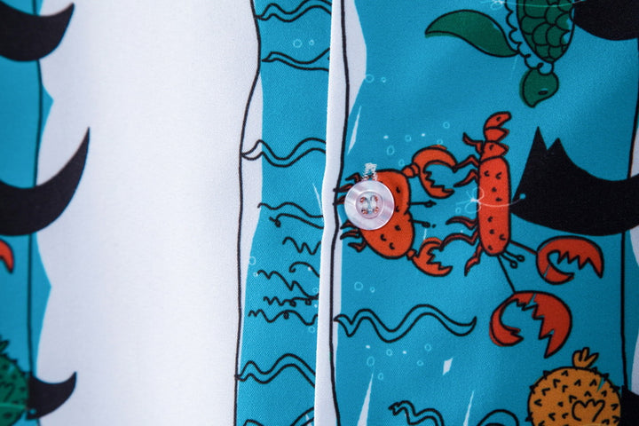 Herren Kurzarmhemd mit kreativem maritimen Design und praktischer Brusttasche Echoarchiv