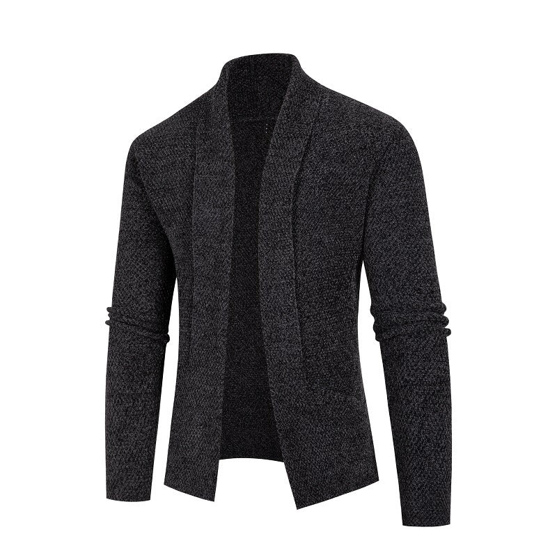 Herren Strickjacke mit modernem Schalkragen und feinem Strukturmuster Echoarchiv