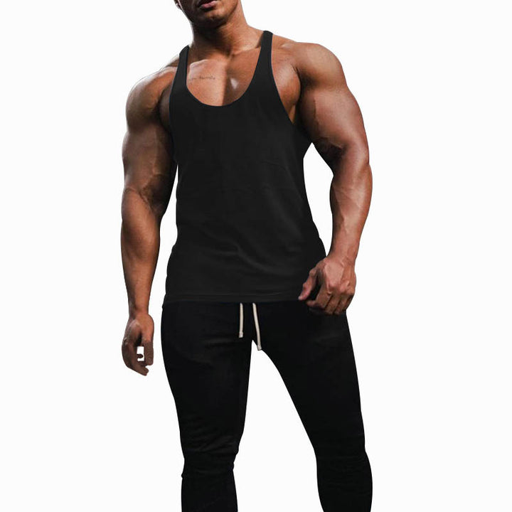 Herren nan athletisches Tanktop mit tiefem Armausschnitt und schmalen Trägern am Rücken aus Baumwollstretch Echo Archiv