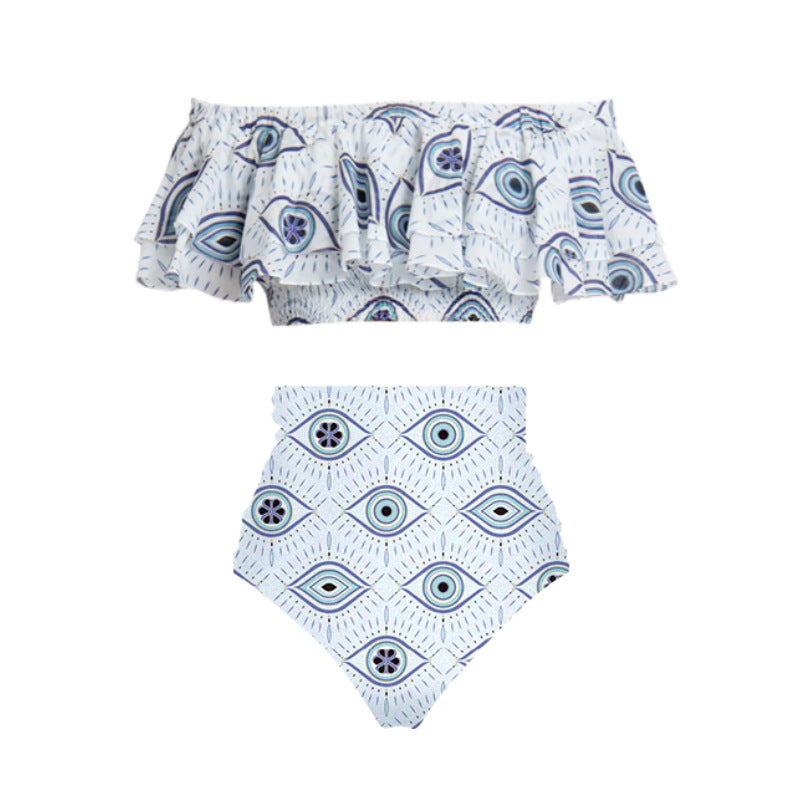 Damen Bikiniset mit voluminösem Rock und Rüschenoberteil Echo Archiv
