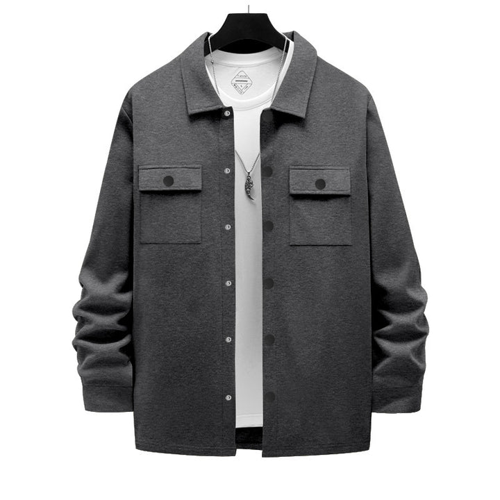 Herren lässige Utility-Jacke mit praktischen Taschen und Knopfdetails Echoarchiv