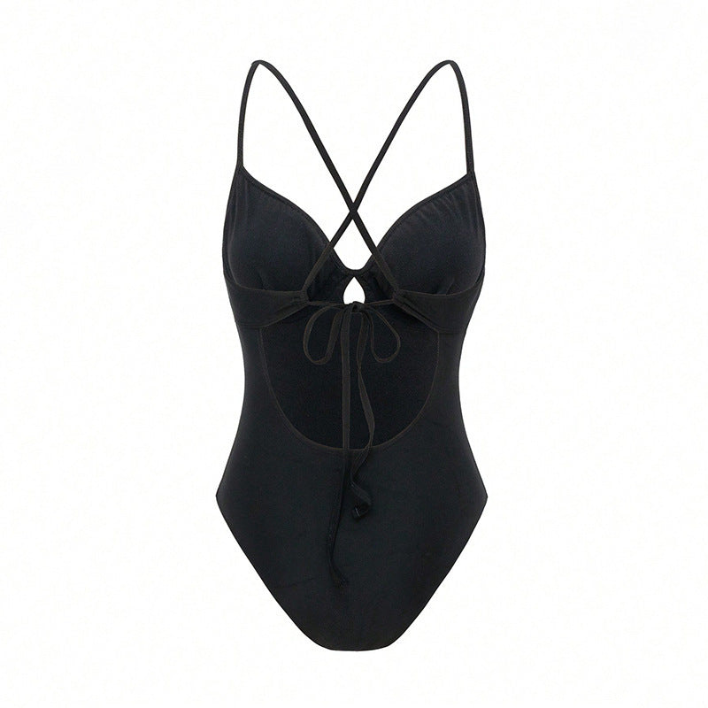 Damen Eleganter Einteiler Badeanzug mit Rüschendetails Echo Archiv