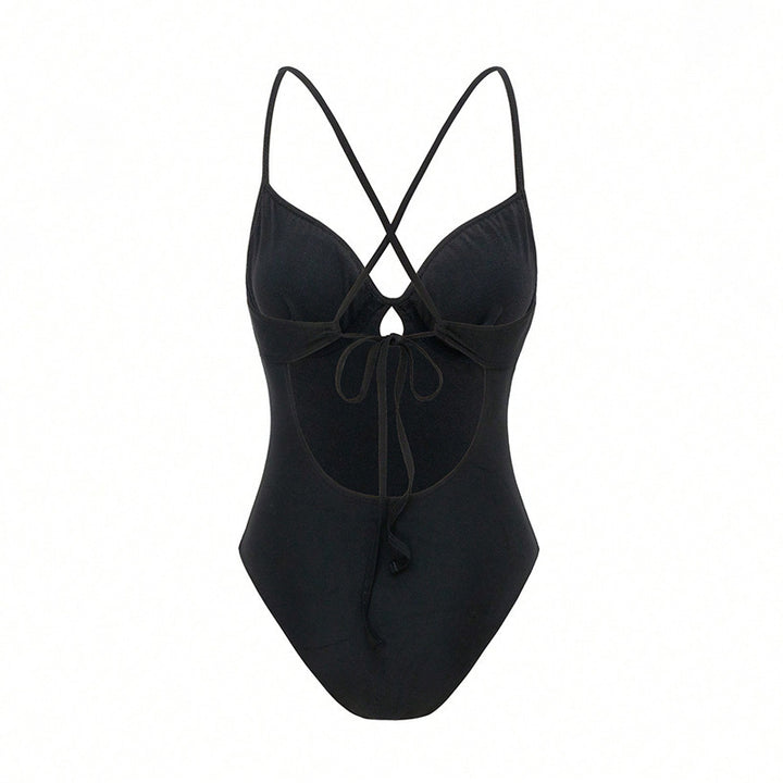 Damen Eleganter Einteiler Badeanzug mit Rüschendetails Echo Archiv
