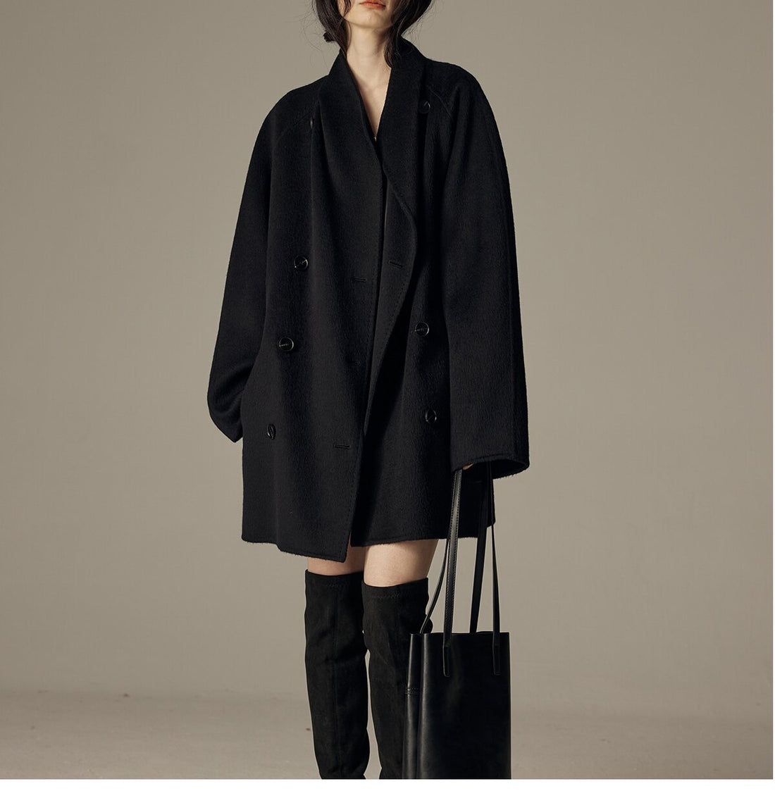 Damen Modische Oversized Wool-Mantel Echoarchiv