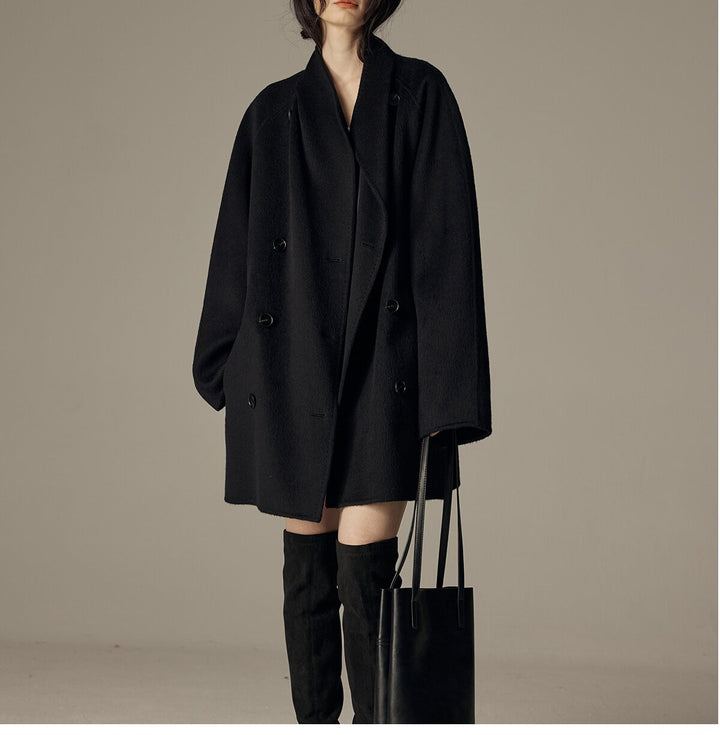 Damen Modische Oversized Wool-Mantel Echoarchiv