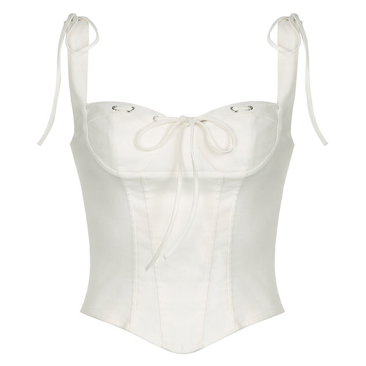 Damen Corsage-Top mit dekorativen Schnürdetails und zarten Rüschenelementen Echo Archiv