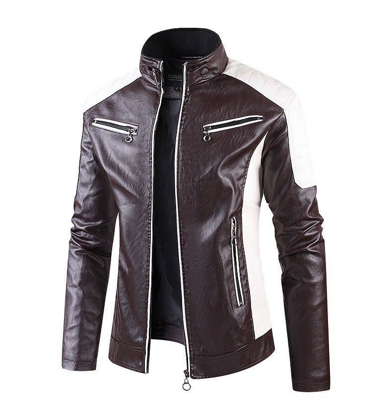 Herren Sportliche Kunstlederjacke mit hohem Kragen Echo Archiv