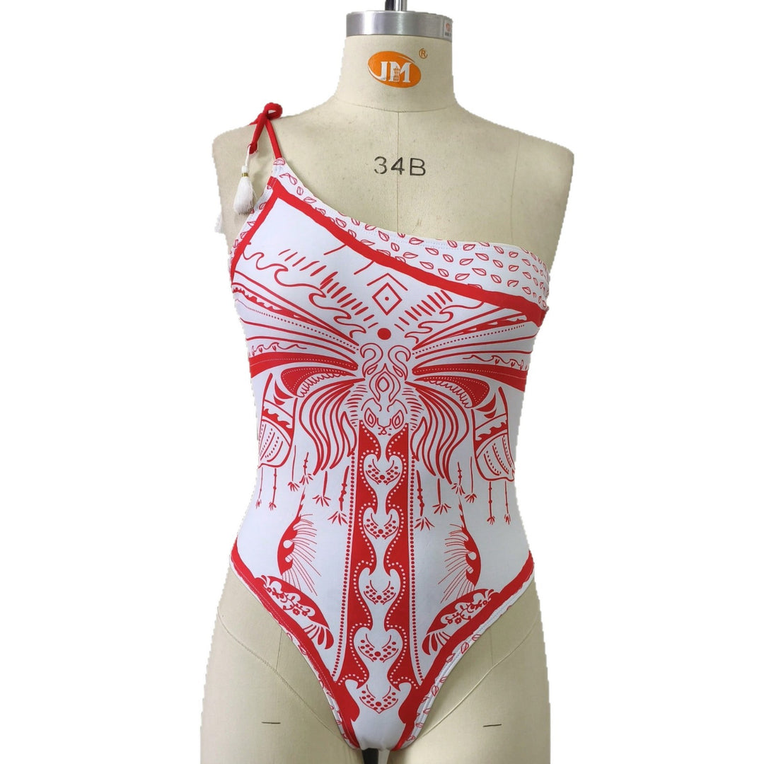 Damen Einseitiger Badeanzug mit verspieltem Design Echo Archiv