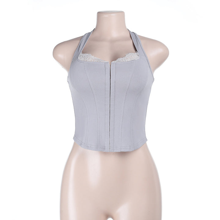 Damen Corsage-Top mit Spitzenbesatz und figurbetonter Passform Echo Archiv