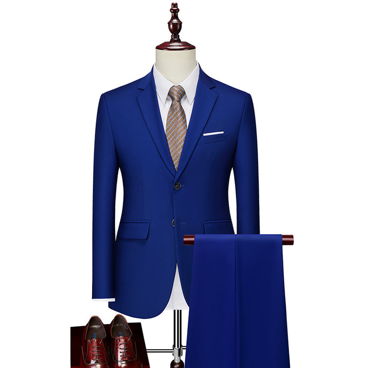 Herren nan Slim-Fit Einreiher-Anzugset mit Ein-Knopf-Sakko, schmaler Anzughose mit Bügelfalte und elastischem Stretchgewebe Echo Archiv