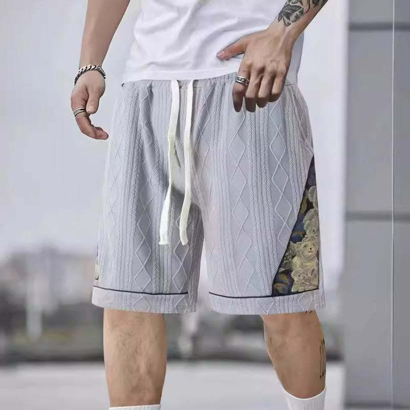 Herren lässige Sport-Shorts mit kunstvollen seitlichen Anwendungen und elastischem Bund Echoarchiv