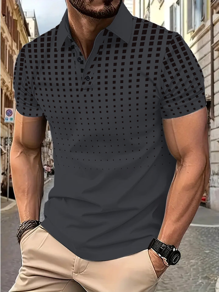 Herren Poloshirt mit modernem Geprägt-Muster Echoarchiv
