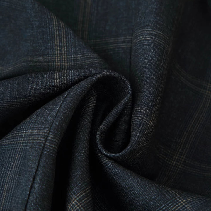 Damen Gerade geschnittener Glencheck-Blazer mit Stehkragen und Pattentaschen Echoarchiv