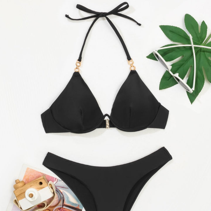 Damen Triangel-Bikini mit verstellbaren Trägern und Push-Up-Cups Echo Archiv
