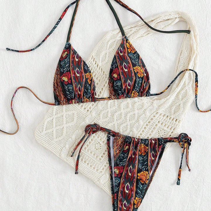 Damen Triangel-Bikini mit floralem Muster Echo Archiv