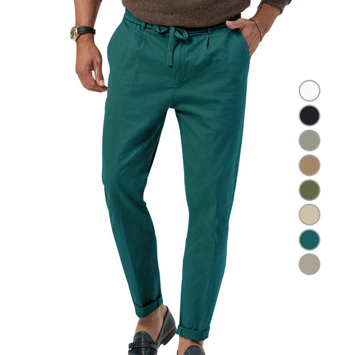 Herren Elegante Leinenhose mit elastischem Bund und praktischen Taschen Echoarchiv