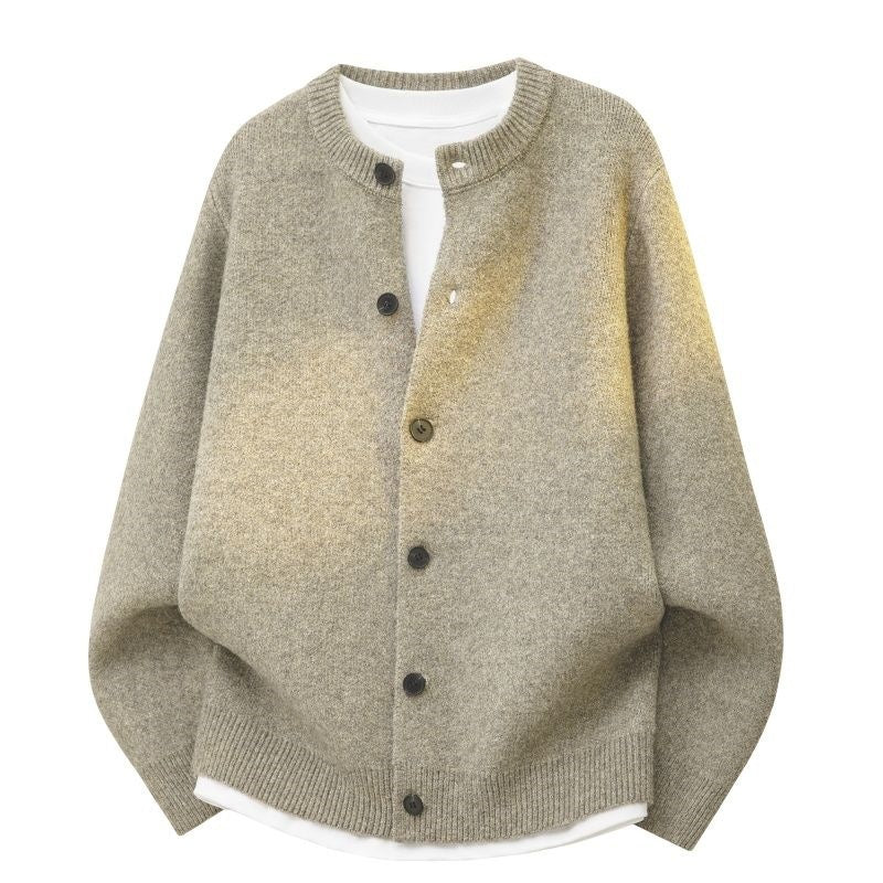 Damen Oversize Strickjacke im Bomberstil mit Rundhals, geripptem Saum & Ballonärmeln Echoarchiv