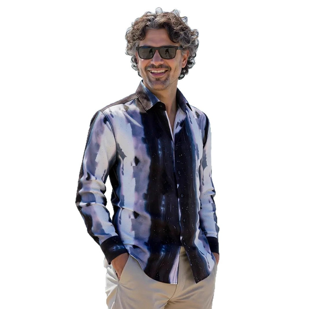 Herren Langarmhemd mit elegantem floralen Design Echoarchiv