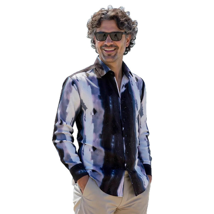 Herren Langarmhemd mit elegantem floralen Design Echoarchiv
