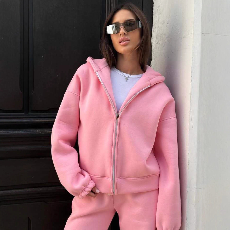 Damen Sportlicher Oversized Hoodie und Jogginghose Set Echo Archiv