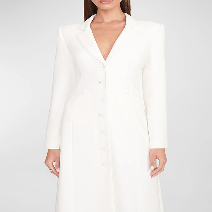 Damen Abendliches Maxikleid‑Blazer mit schlanker Silhouette, Korsettnaht und elegantem Frontschlitz Echoarchiv