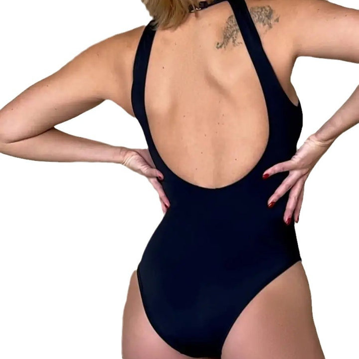 Damen Moderner Einteiler mit transparenten Mesh-Details Echo Archiv