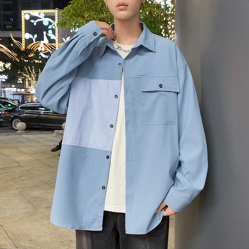 Herren lässige Baumwollhemdjacke mit strukturiertem Design Echoarchiv