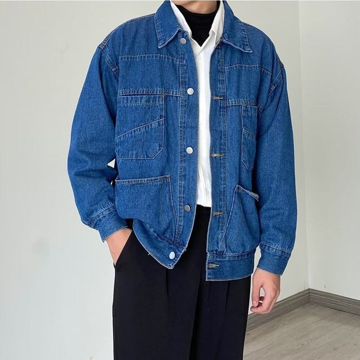 Herren Denim-Überjacke mit praktischen Taschen und klassischem Schnitt Echoarchiv