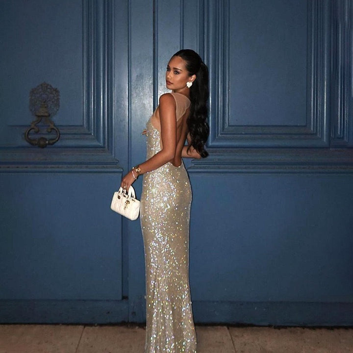 Damen Glamouröses Abendkleid mit glitzernden Applikationen Echo Archiv