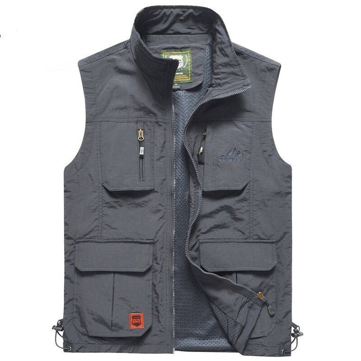 Herren Outdoor-Utility-Weste mit Mehrfach-Taschen, Reißverschluss und Mesh-Futter Echoarchiv