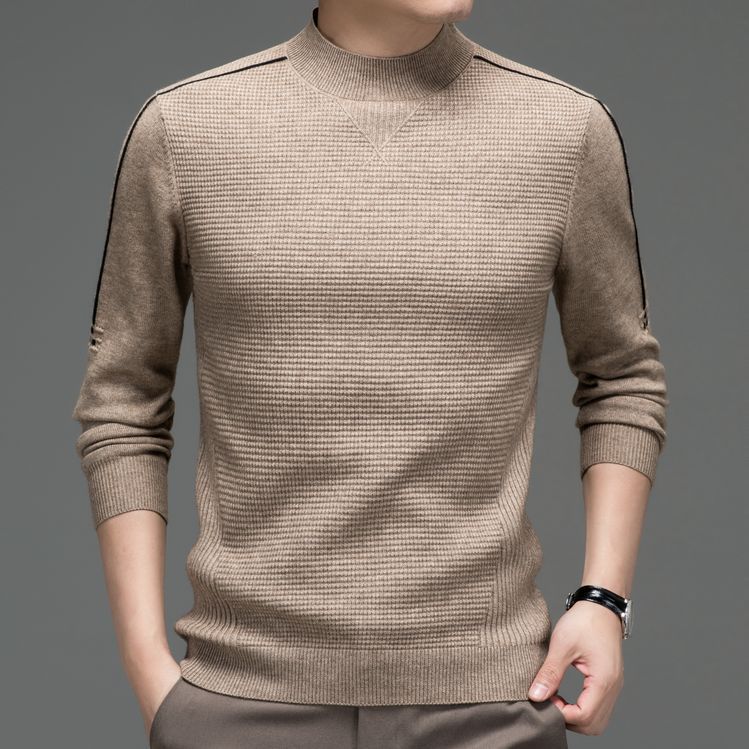 Herren modischer Pullover mit strukturiertem Design und hochgeschlossenem Kragen Echoarchiv