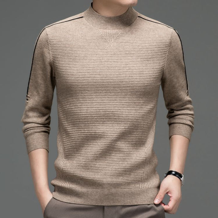 Herren modischer Pullover mit strukturiertem Design und hochgeschlossenem Kragen Echoarchiv