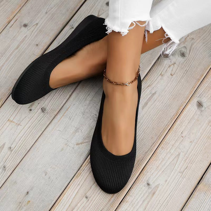 Damen bequeme Ballerinas aus elastischem Gewebe mit formschöner Sohle Echoarchiv