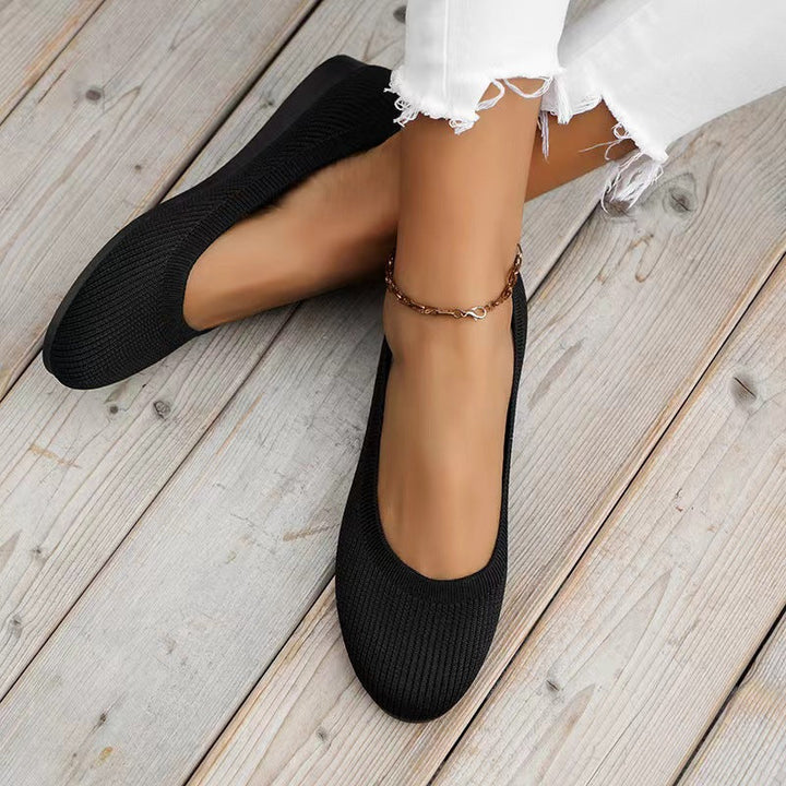 Damen bequeme Ballerinas aus elastischem Gewebe mit formschöner Sohle Echoarchiv