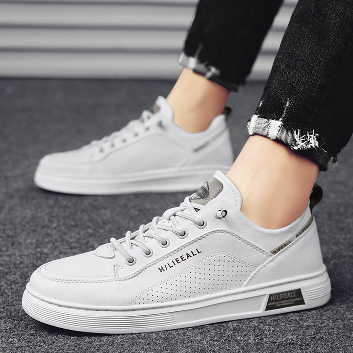 Herren niedrig geschnittener Sneaker mit perforierter Seitenwand, Metallösen und gedämpfter Plateausohle – Norré