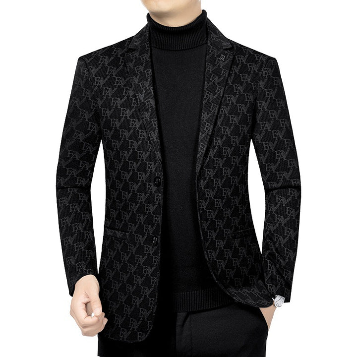 Herren Modernes Einreihiges City-Blazer mit aufgesetzten Taschen und leichter Halbfütterung – Tianoro