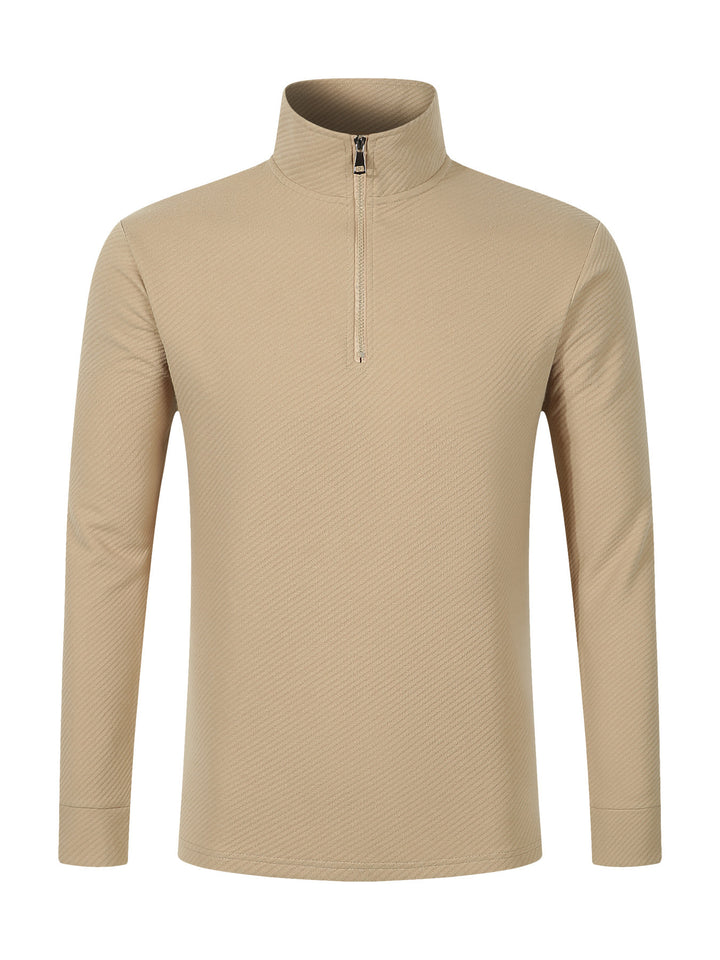 Herren funktionaler Langarmpullover mit Halbzipper und innovativem Strukturdesign Echoarchiv