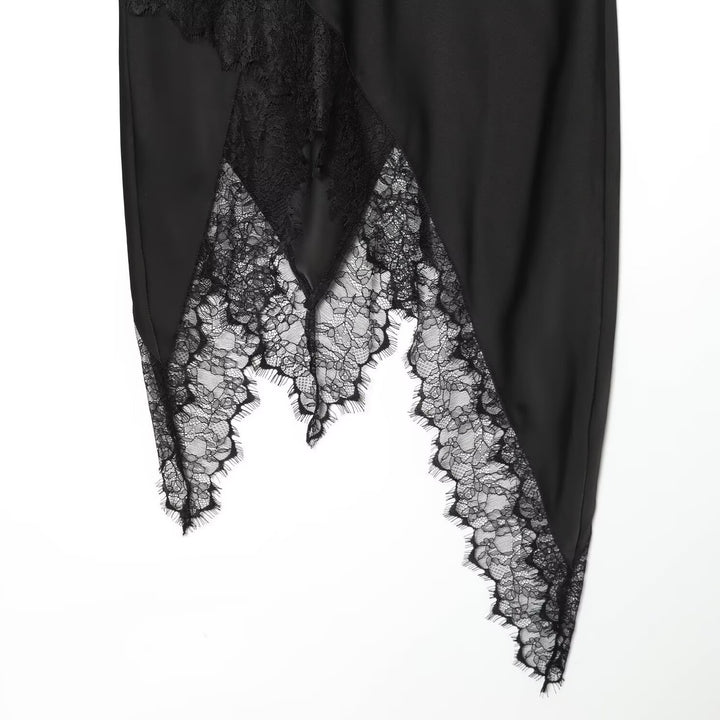 Damen Maxi-Rock mit asymmetrischer Spitzenbesatz und elegantem Saum Echo Archiv