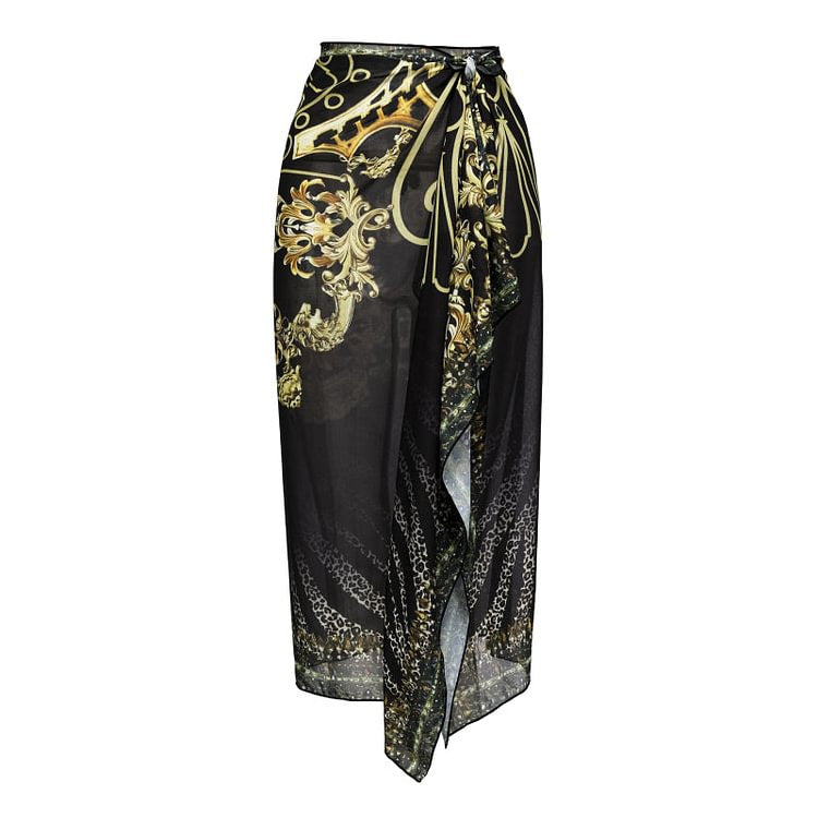 Damen Einteiler Badeanzug mit elegantem Design und passendem Wickeltuch Echo Archiv