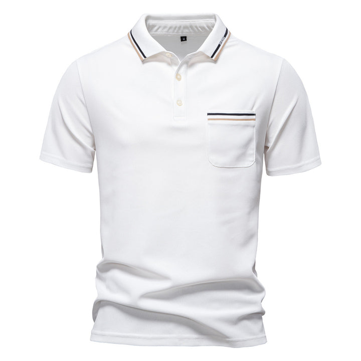 Herren Poloshirt mit modernem Streifenakzent und samtweichem Gewebe Echoarchiv